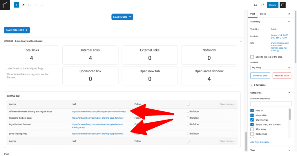 linkilo link analysis